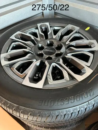 I have several sets of FACTORY GM 22" wheels and tires. Removed from new vehicles being upgraded. In...