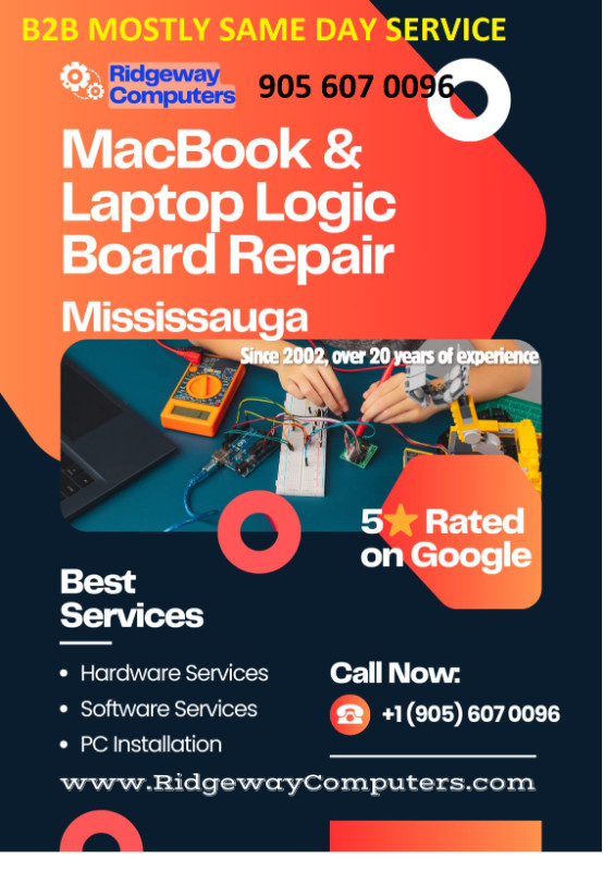 Apple MacBook – All Brands Laptop Logic Board Repair Center in Laptop Accessories in Mississauga / Peel Region