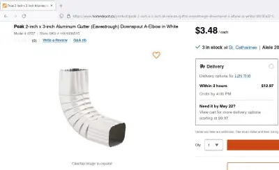 2-inch x 3-inch Aluminum Gutter (Eaves trough) Downspout A-Elbow in White