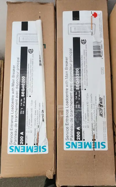NIB SIEMENS Panel, SEQ40200, 200A main braker, 40/80 CCT, View more