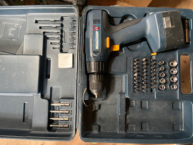 Toolbox tool case power drill sockets wrenches mastercraft drill in Hand Tools in Mississauga / Peel Region