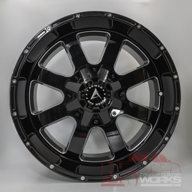 ARMED BRIGADE! gloss BLACK AND MILLED - 5,6 AND 8 BOLT IN STOCK in Tires & Rims in Grande Prairie - Image 3
