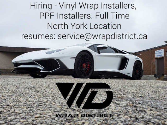 Car Wrapping Installers Wanted. North York Location in Other in City of Toronto