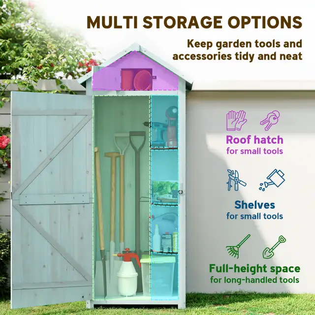 30" x 21" x 71" Garden Storage Shed, Outdoor Tool Utility Storag in Patio & Garden Furniture in City of Toronto - Image 4
