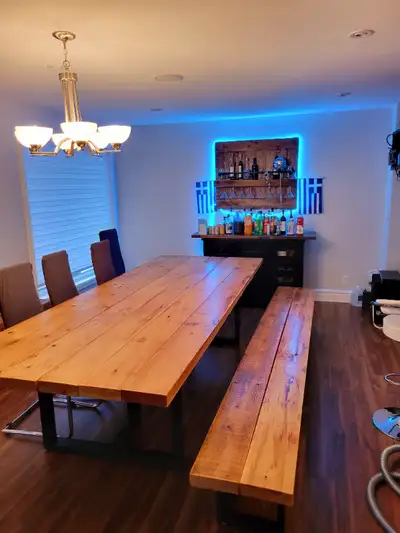 12' Foot long Kitchen Tables!  Wood with metal legs, View more