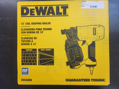 DEWALT Pneumatic 15 Degree 1 3/4-inch Coil Roofing Nailer, View more