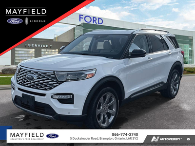 2020 Ford Explorer Platinum White GROUP 600A 21 INCH PREMIUM WHEELS TWINPANEL MOONROOF SECOND ROW HE...