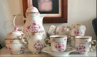 Exclusive Hollóháza Fine Porcelain Tea/Coffee SET 17 PINK GOLD
