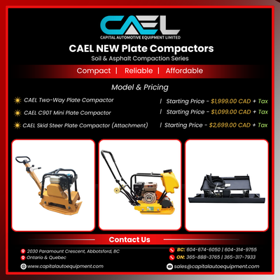 New CAEL Two-Way Plate Compactor – CERTFIED & WARRANTY INCLUDED 1,099 The CAEL Two-Way Plate Compact...
