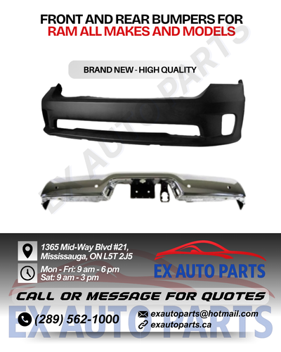 Bumper Front and Rear For Ram All Makes and Models Acura Audi BMW Buick Cadillac Chevrolet Chrysler...