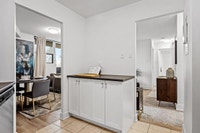 Fully renovated spacious suite features kitchen with modern features and finishes including laminate... (image 5)
