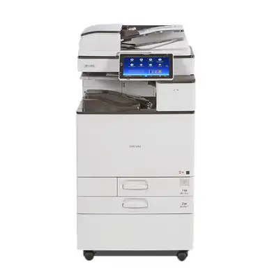 The Ricoh MP C4503 Color Copier has print, copy, scan, duplex printing, and fax. It is a reliable an...