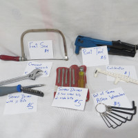 Pack of Tools Wrenches  Screw Drivers Rivet Tool Saw Etc