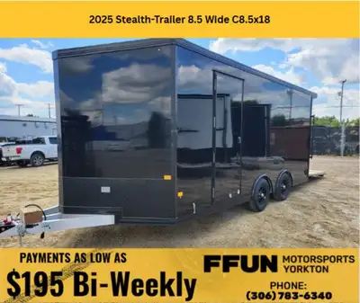 PRICE DOES NOT INCLUDE FFUN ADVANTAGE/ TAXES 2025 Stealth-Trailer 8.5 Wide C8.5x18S-IFHandle your pe...