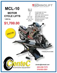 MOTORCYCLE LIFT - $1,700 - CLENTEC