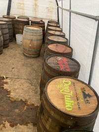 70 x Oak barrels with logos, $225 each