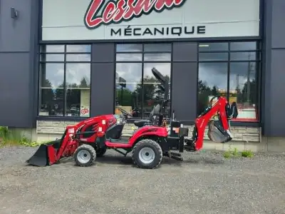 Tracteur Mahindra eMax20S avec chargeur et backhoe 23B, 2019, 121 heures, sortie d'huile, 4x4, diése...