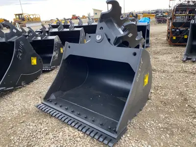 New in stock. HW Attachments 66" Wrist / Twist Clean Up Bucket 250 Series WBM lugged (25 Ton) C/W Bo...