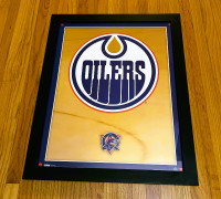 Framed NHL Edmonton Oilers Team Logo Poster Wall Art