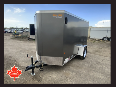 Hail Storm Priced! 2025 Rainbow Charcoal V-Nose Prairie Road 5x10 Cargo! 2990# GVWR Bar lock handle...