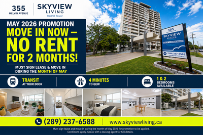 MOVE IN NOW NO RENT FOR 2 MONTHS | HAMILTON DEAL Move in this May and dont pay rent until summer! Fo...