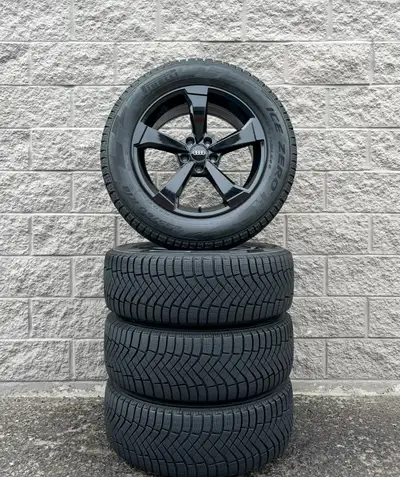Winter / Snow Pirelli Ice Zero FR Tires w/ Replica Audi Wheels. 4x 235 60 18 (98%). Fits: Audi Q5 /...