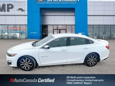 Saskatoon Motor Products - Malibu RS, 4D Sedan, 1.5L DOHC, CVT, FWD, Summit White, Cloth, 6-Speaker...