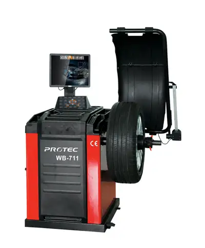 FULLY AUTOMATI WHEEL BALANCER WB-711 WITH LASER & BRAKE & TRUCK FLANGE SET, SPECIAL FOR $3195 ONLY....