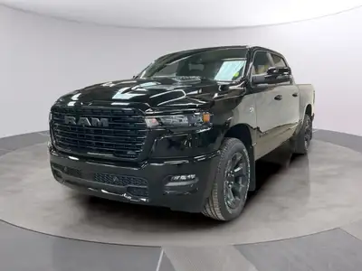 Introducing the 2026 Ram 1500 Sport in an alluring black finish, coupled with a dynamic 4x4 drivetra...