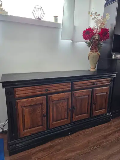 Buffet, meuble de rangement en chêne massif, View more