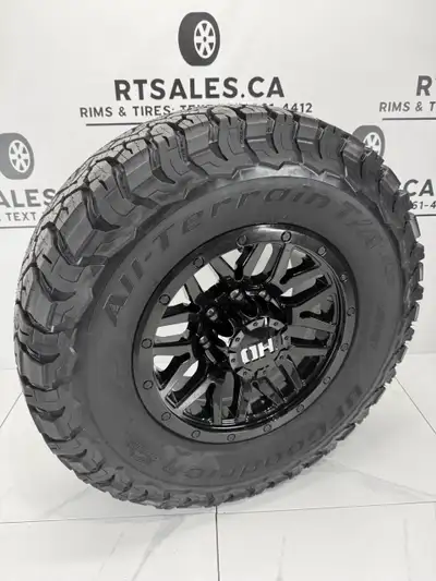 Set of 4 Bfgoodrich K03 All Terrain All Weather Tires ON Gloss Black Fast HD Menace 17 inch, 18 inch...