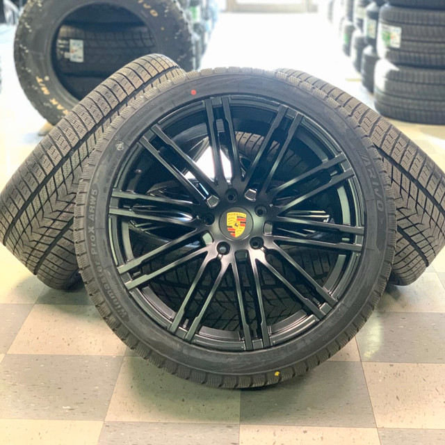 21" MATTE BLACK Porsche Cayenne Wheels & WINTER Tires 295/35R21 in Tires & Rims in Calgary - Image 2