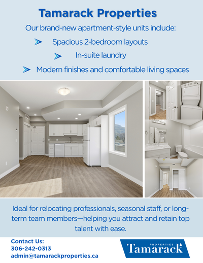 If your company is looking for employee housing,we can help.We have brand new, bright & spacious2-be...