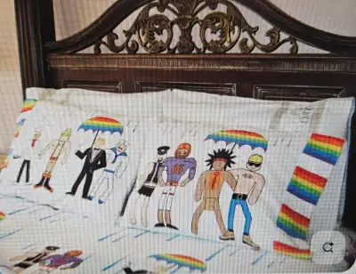 Brand New "Hulz N Nutz" king Size 4 pcs cotton bed sheet set, View more