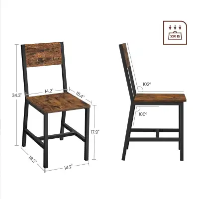 BRAND NEW - VASAGLE Dining Chair Set of 2, Industrial Accent Cha, View more