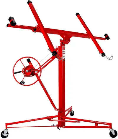 Drywall Lift Panel Hoist 11 ft / 16 ft Heavy-Duty Rolling Construction Ceiling Jack | Easy Lift for...