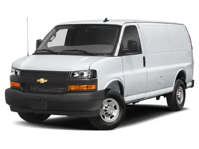 The 2026 Chevrolet Express Cargo Van 2500 Regular Wheelbase Rear-Wheel Drive, available in a crisp w...
