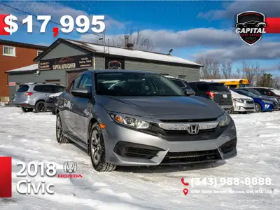 MODERN & FUEL-EFFICIENT! 2018 Honda Civic LX 2.0L Stylish. Reliable. Perfect for Everyday Driving. T...