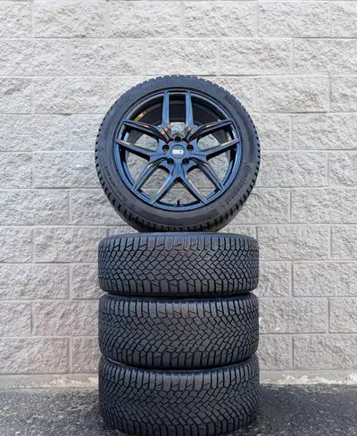 Winter / Snow Continental IceContact XTRM Tires And Aftermarket Euro Design Forza Gloss Black 20 Inc...