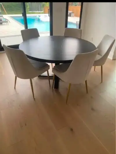Round wood table, View more