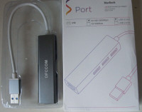 3 Port USB Hub w/ Gigabit RJ45 10/100/1000M Ethernet Adapter