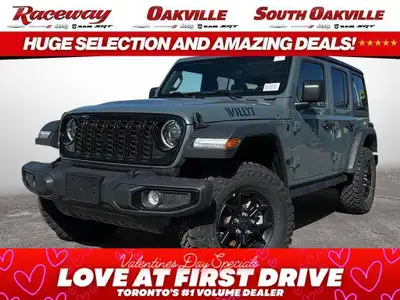 2025 JEEP WRANGLER 4-DOOR WILLYS 4X4 Anvil Exterior Paint Cloth Low Back Bucket Seats 2L Turbocharge...