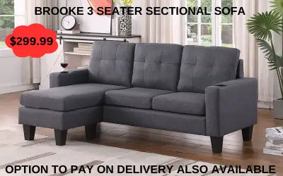 BRAND NEW BROOKE 3 SEATER SECTIONAL(OPTION TO PAY ON DELIVERY), View more