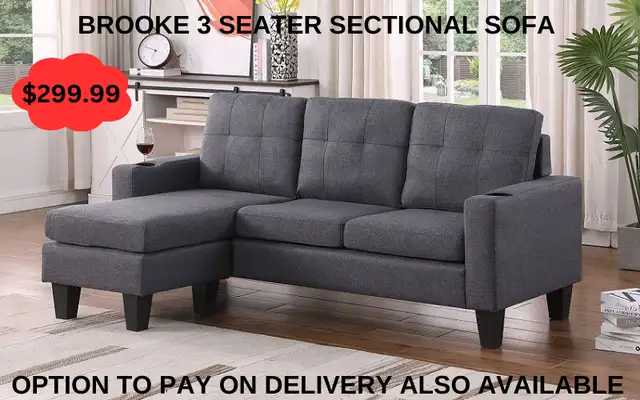 BRAND NEW BROOKE 3 SEATER SECTIONAL(OPTION TO PAY ON DELIVERY)628632749039391212