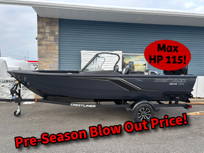 “2025” Crestliner 1750 Hawk w/115 HP & Complete Top! Blow Out Price! Complete Top!! Package Includes...
