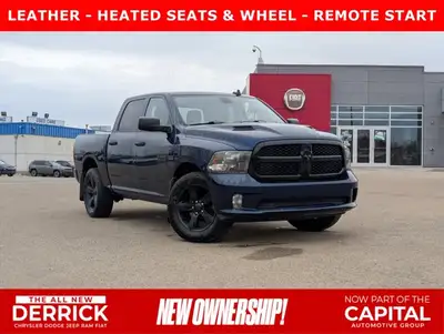 The pre-owned 2021 Ram 1500 Classic Express Crew Cab in Patriot Blue Pearl with a Black and Diesel G...
