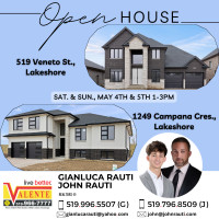 OPEN HOUSE May 4&5 1-3 at 1249 Campana Cres., Lakeshore ON