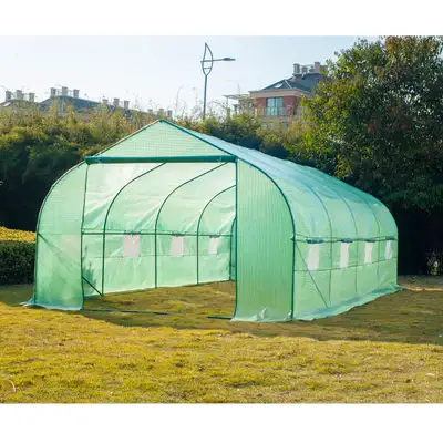 NEW 26×10 & 20×10 GREEN HOUSE GREENHOUSE GARDEN METAL FRAME, View more