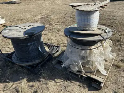 3 reels of fiber optic cable