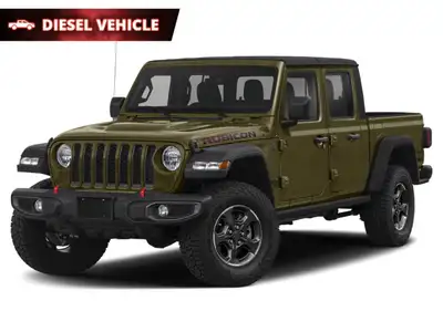 The 2021 Jeep Gladiator Rubicon 4x4 in green delivers an unrivaled driving experience with its robus...